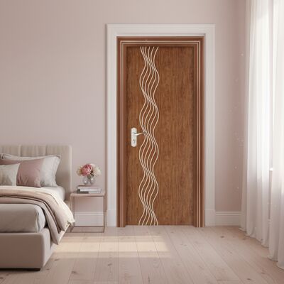 Puerta interior WPC duradera con 45 mm de grosor, aislamiento acústico de 40 dB y resistencia a las termitas para una resistencia superior