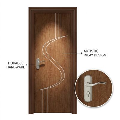 Un buen precio. Puerta interior de WPC para climas cálidos Material plástico WPC duradero adecuado para aplicaciones comerciales residenciales Diseño moderno en línea