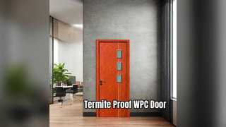 Puerta hueca compuesta de puerta de vidrio WPC diseñada con marco de WPC a prueba de termitas y excelente aislamiento térmico para interiores